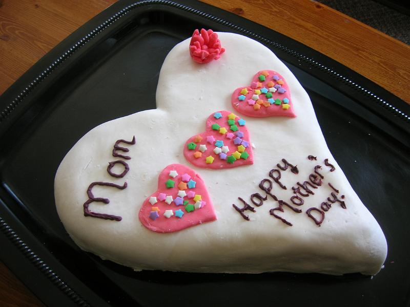Mother's Day Heart Cake